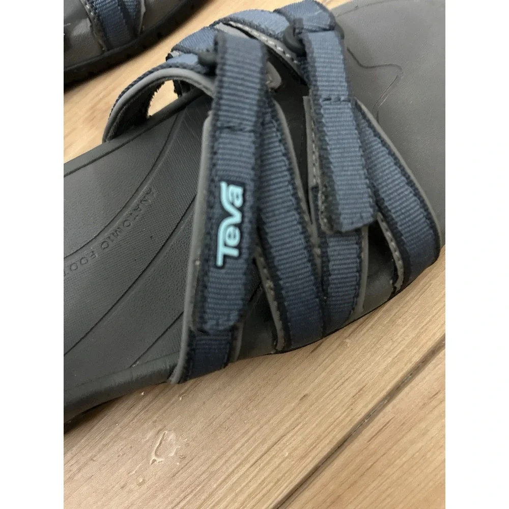 Teva Tirra Sport Sandals Womens US 7 Blue Gray Hook Loop Outdoor Hiking Water